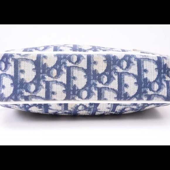 CHRISTIAN DIOR VINTAGE MONOGRAM BLUE TROTTER POUCH - Picture 6 of 13